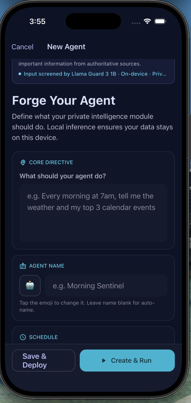 Schedule settings for timed agents