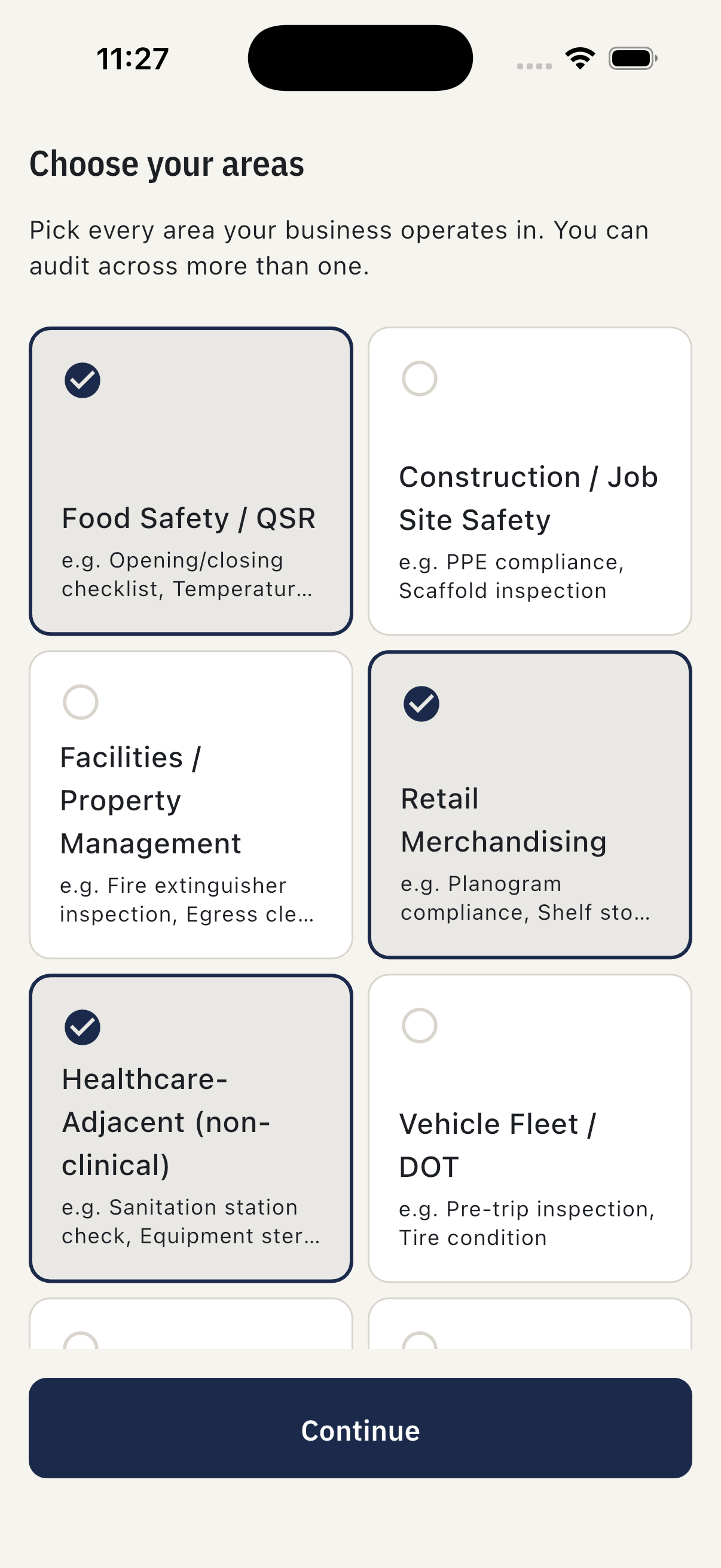 Category picker
