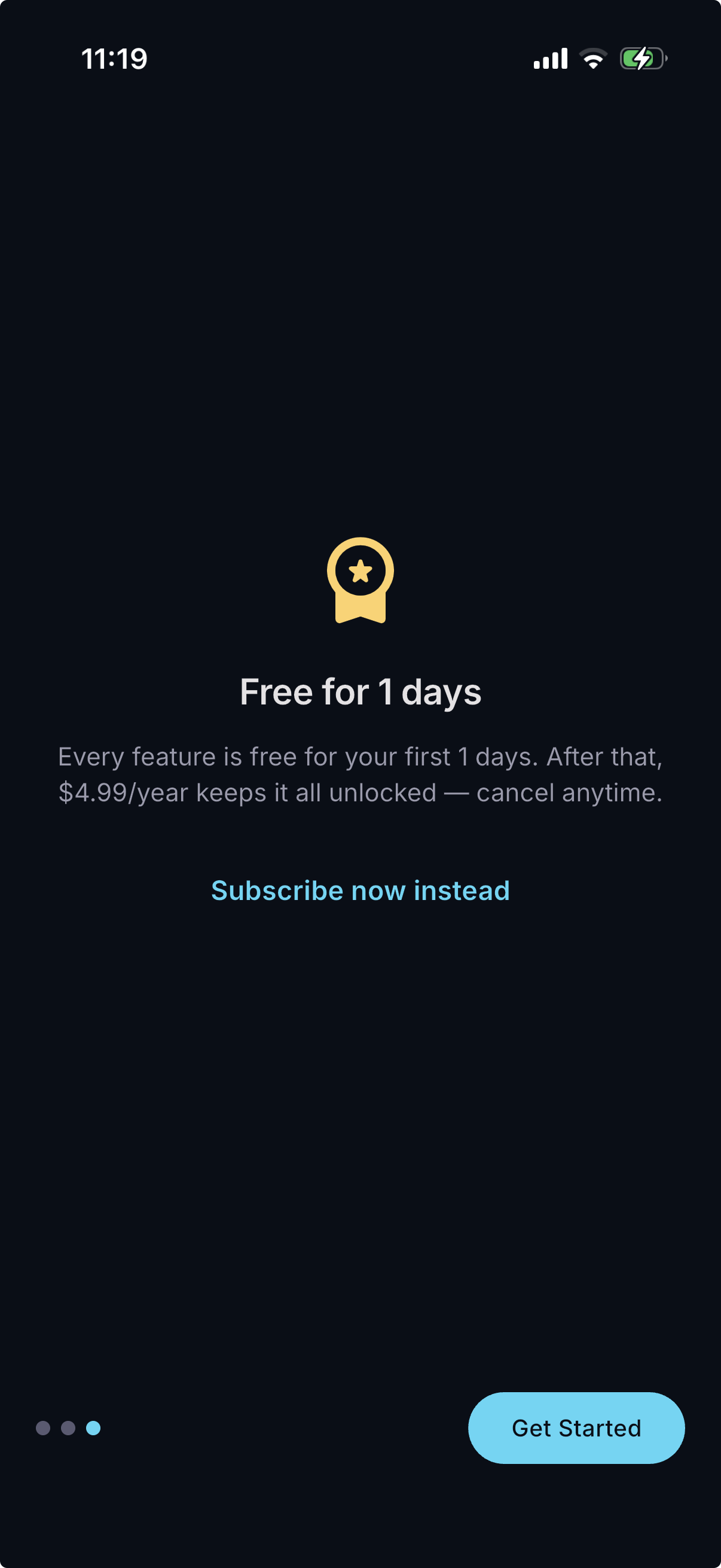 TireScan AI onboarding welcome screen
